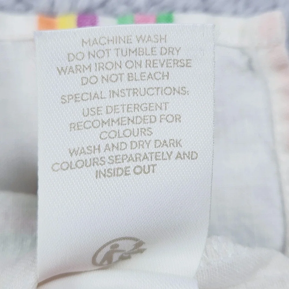 Boden Linen Tunic Blouse Womens 4 Multicolor Stripe 3/4 Sleeve Button Boat Neck - Picture 10 of 12